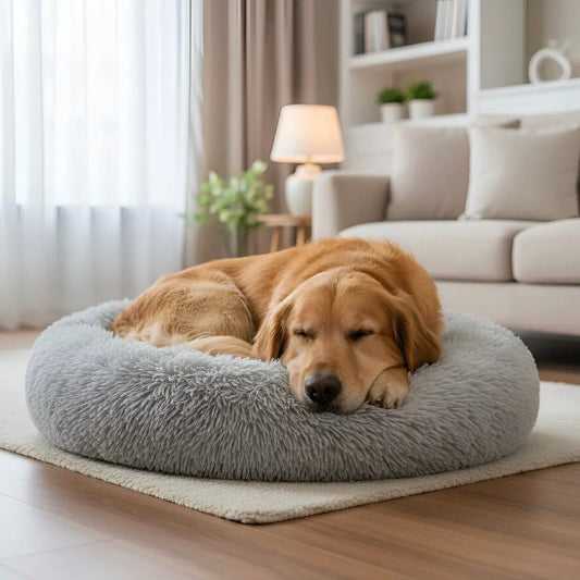Calming Round Pet Bed – Better Sleep for Your Dog